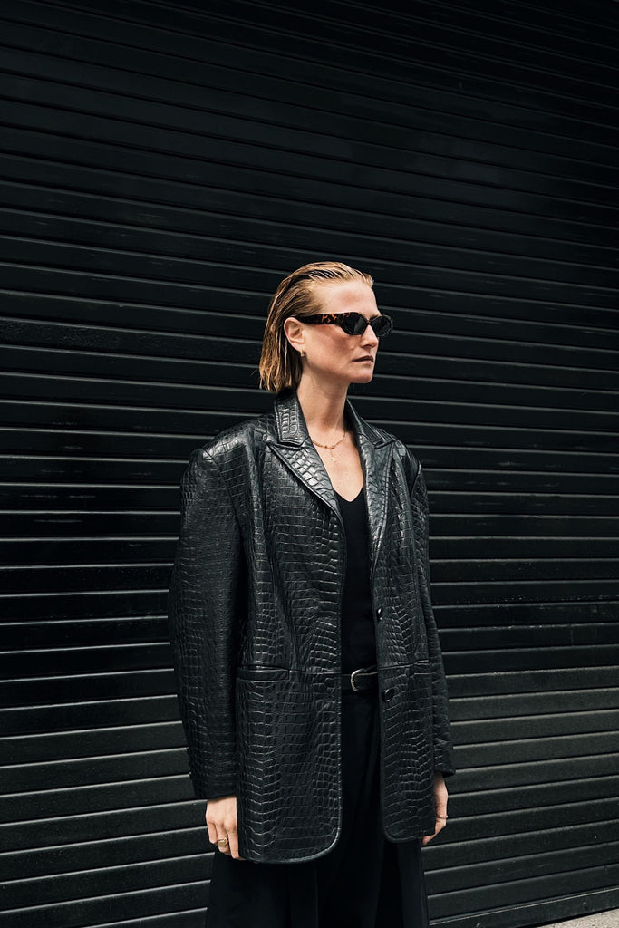 LEATHER BLAZER